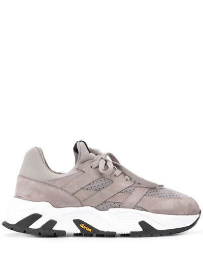 Scarosso Idriss Panelled Sneakers In Grey - Nubuck