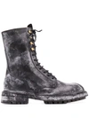 DOLCE & GABBANA VINTAGE-LOOK CALF LEATHER BOOTS