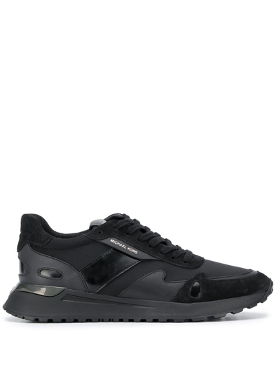 Michael Michael Kors Miles Panelled Low-top Trainers In Black