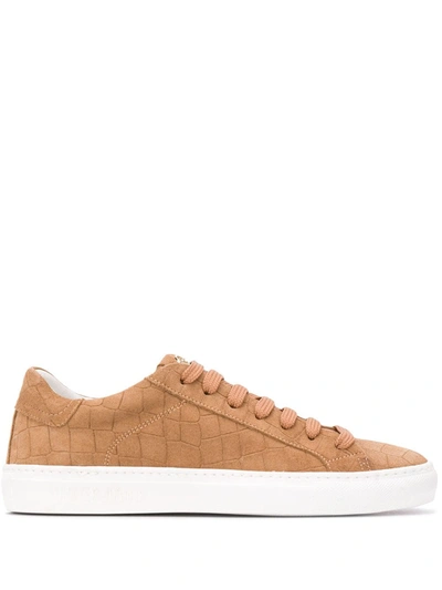 Hide & Jack Essence Embossed Low-top Sneakers In Brown