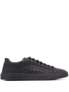 Hide & Jack Low-top Sneakers Gommato Calfskin Embossing Logo Black In Black