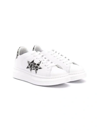 2 Star Kids' Star Patch Sneakers In White