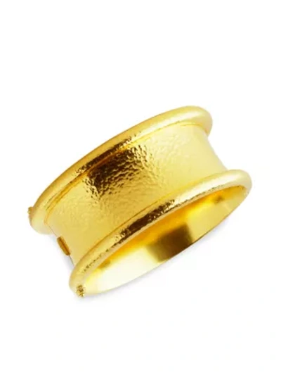Elizabeth Locke Gold 19k Yellow Gold Hinged Amulet Wide Bangle