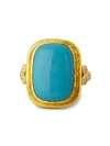Elizabeth Locke Women's Stone 19k Yellow Gold, Sleeping Beauty Turquoise & Diamond Large Ring