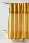 Anthropologie Tasseled Antioch Shower Curtain In Yellow