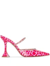 AMINA MUADDI GILDA GIRAFFE-PRINT MULES