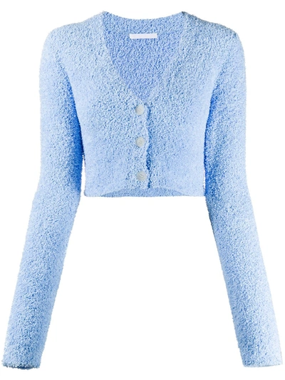 Helmut Lang Klassischer Cropped-cardigan In Blue