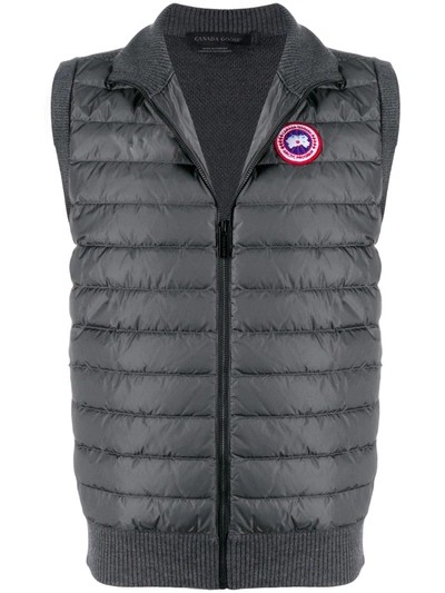 Canada Goose Logo Patch Quilted Gilet In Grey