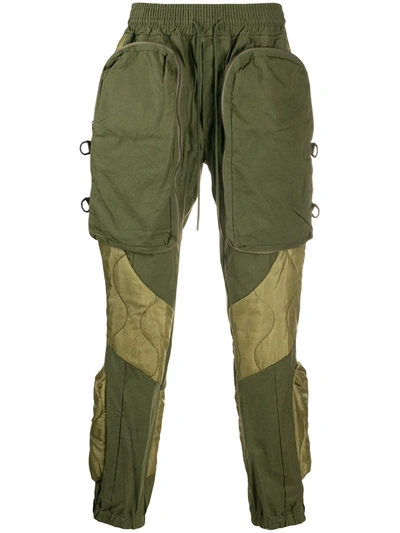Readymade Padded Cargo Trousers In Green
