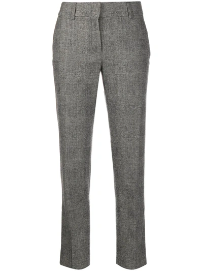 Piazza Sempione Houndstooth Slim-fit Trousers In Black