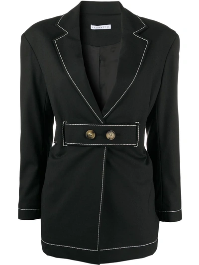 Rejina Pyo Esme Belted Wool-blend Blazer In Black