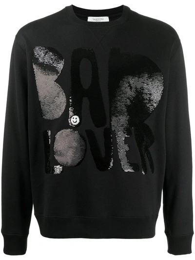 Valentino Bad Lover Sequinned Sweatshirt In Black