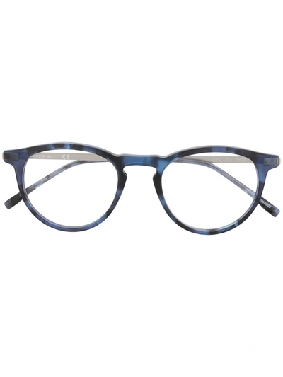 Lacoste Round Frame Glasses In Blue