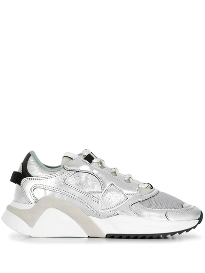 Pre-owned Philippe Model Paris Low-top Leather Sneakers In Silver