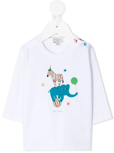 Paul Smith Junior Babies' Animal Print T-shirt In White
