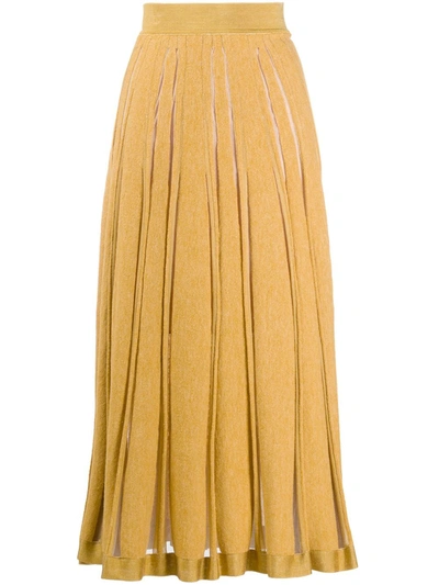 Cecilia Prado Soft-pleat Midi Skirt In Yellow