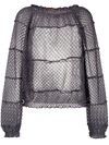 MISSONI SMOCK-NECK TIERED BLOUSE