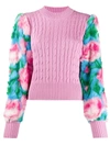 GIUSEPPE DI MORABITO CONTRAST-PANEL CABLE KNIT SWEATER