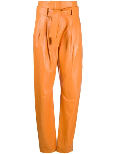 Wandering High-waisted Tapered Trousers In Orange