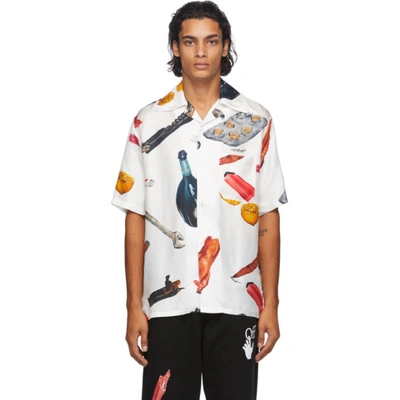 Off-white Pascal Holiday Short-sleeve Silk Shirt In 0110 Whiblk