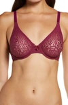 Wacoal Halo Lace Underwire Convertible Bra In Purple Potion