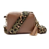 ELIE BEAUMONT Crossbody Taupe Green Leopard Strap
