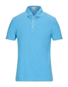 Drumohr Polo Shirts In Pastel Blue
