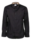 Burberry Sherwood Monogram Motif Slim Fit Stretch Poplin Button-up Shirt In Black