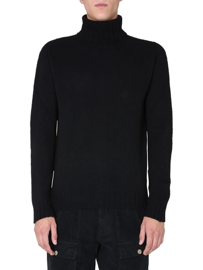 Palm Angels Logo-knit Roll-neck Jumper In Black