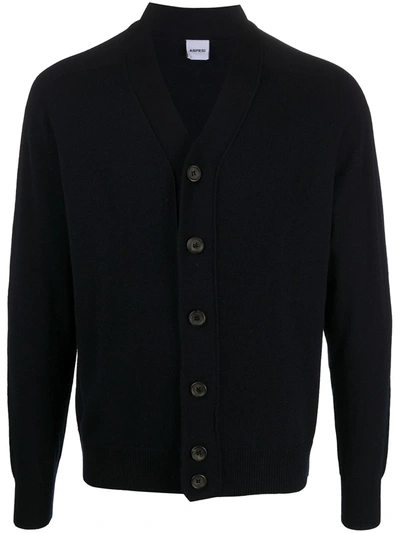 Aspesi Button-up Wool Cardigan In Blue