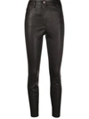 THEORY SLIM-FIT LEATHER TROUSERS