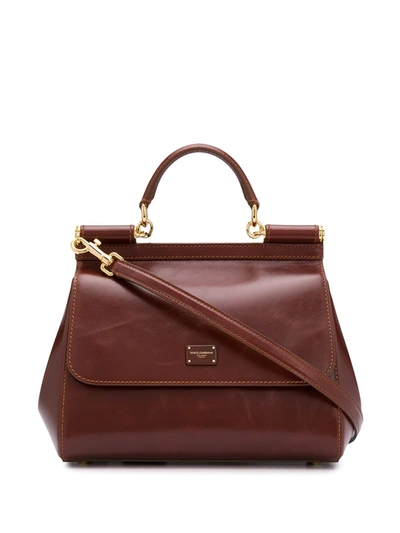 Dolce & Gabbana Medium Sicily Handbag In Brown