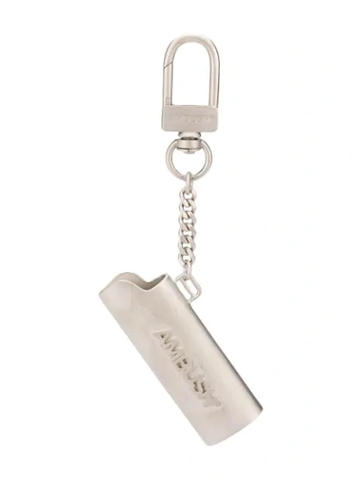 Ambush Logo Lighter Case Keychain In Silver