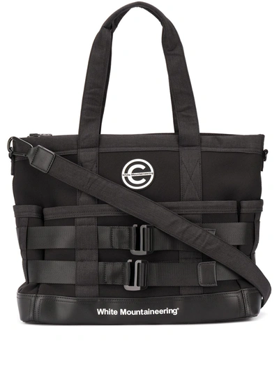 White Mountaineering Branded Tote Bag In Black