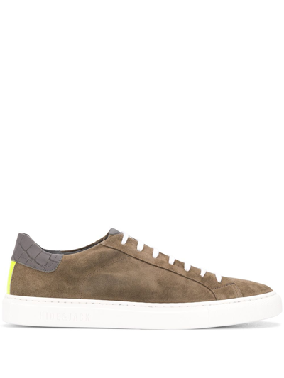 Hide & Jack Contrast-panel Low-top Trainers In Brown