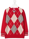 Siola Argyle Check Pattern Jumper In Red