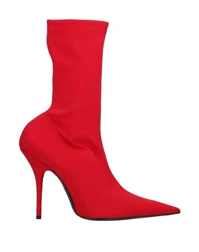 Balenciaga Ankle Boots In Red