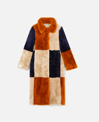 Stella Mccartney Adalyn Patchwork Faux Fur Coat In Multicolor