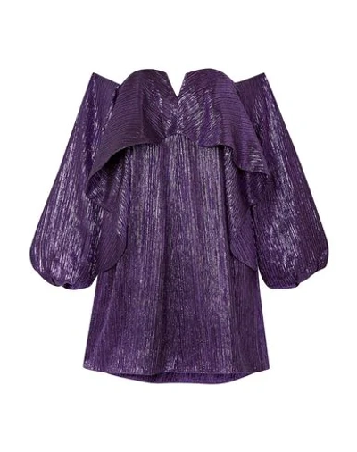 Halpern Short Dresses In Purple