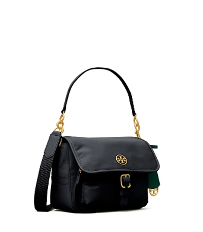 Tory Burch Piper Nylon Crossbody In Black