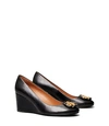Tory Burch Logo Medallion Wedge Pump In Perfect Black