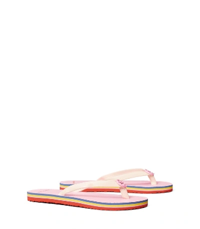 Tory Burch Mini Minnie Flip-flop In New Ivory/preppy Pink