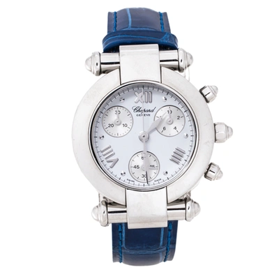 Pre-owned Chopard White Stainless Steel Imperiale 38/8389 Women's Wristwatch 32 Mm In Blue