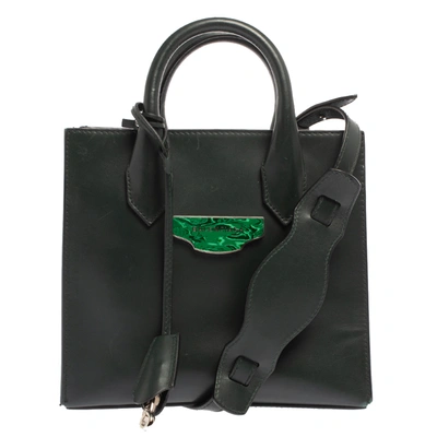 Pre-owned Balenciaga Dark Green Leather Mini All Afternoon Tote