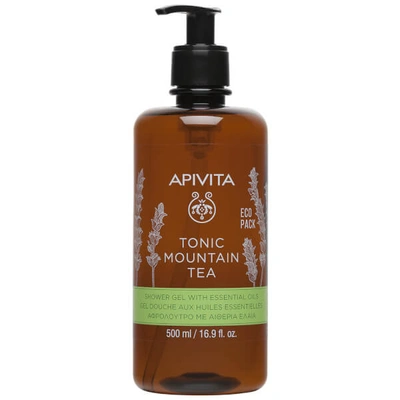 Apivita Tonic Mountain Tea Shower Gel With Essential Oils 16.9 Fl.oz