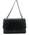 AVENUE 67 GIULIA BLACK LEATHER SHOULDER BAG,77E959BA-F0FA-E255-D4B2-8202778EE0EB