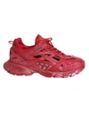 Balenciaga Men's Track 2 Tonal Faux-leather Sneakers In Burgundy