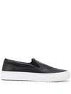 KENZO TIGER EMBOSSED SLIP-ON SNEAKERS,45AD64BF-09AC-A478-9299-9A9CBF5FC029