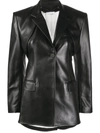 Peter Do Faux-leather Blazer With Detachable Apron In Black