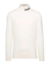 Gcds Embroidered-logo Roll Neck Jumper In White
